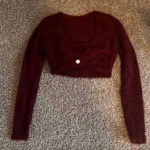 Burgundy cropped sweater